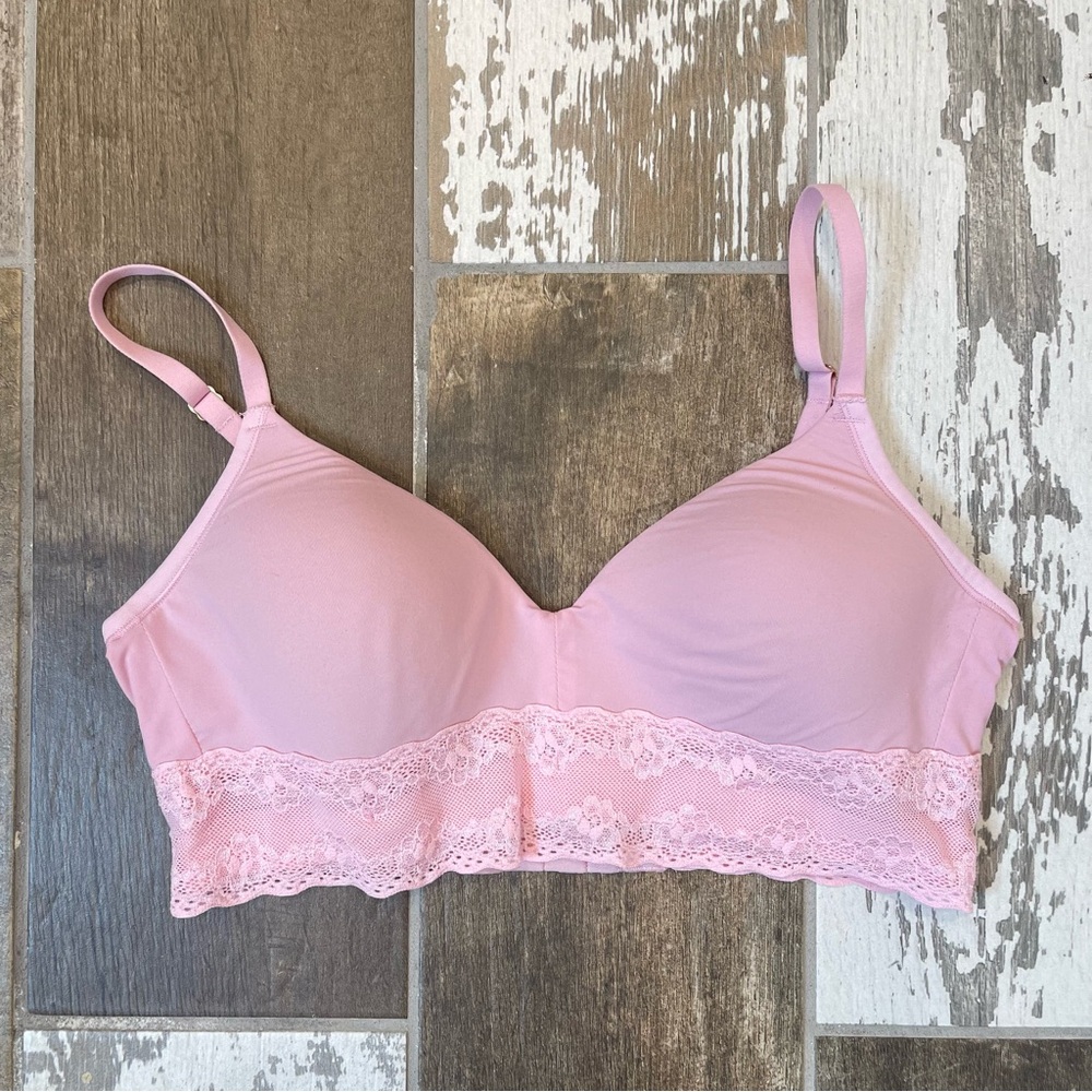 Natori Bliss Perfection Contour Soft Cup Bralette in Pink Comfort Bra Size 32C